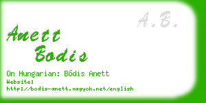 anett bodis business card